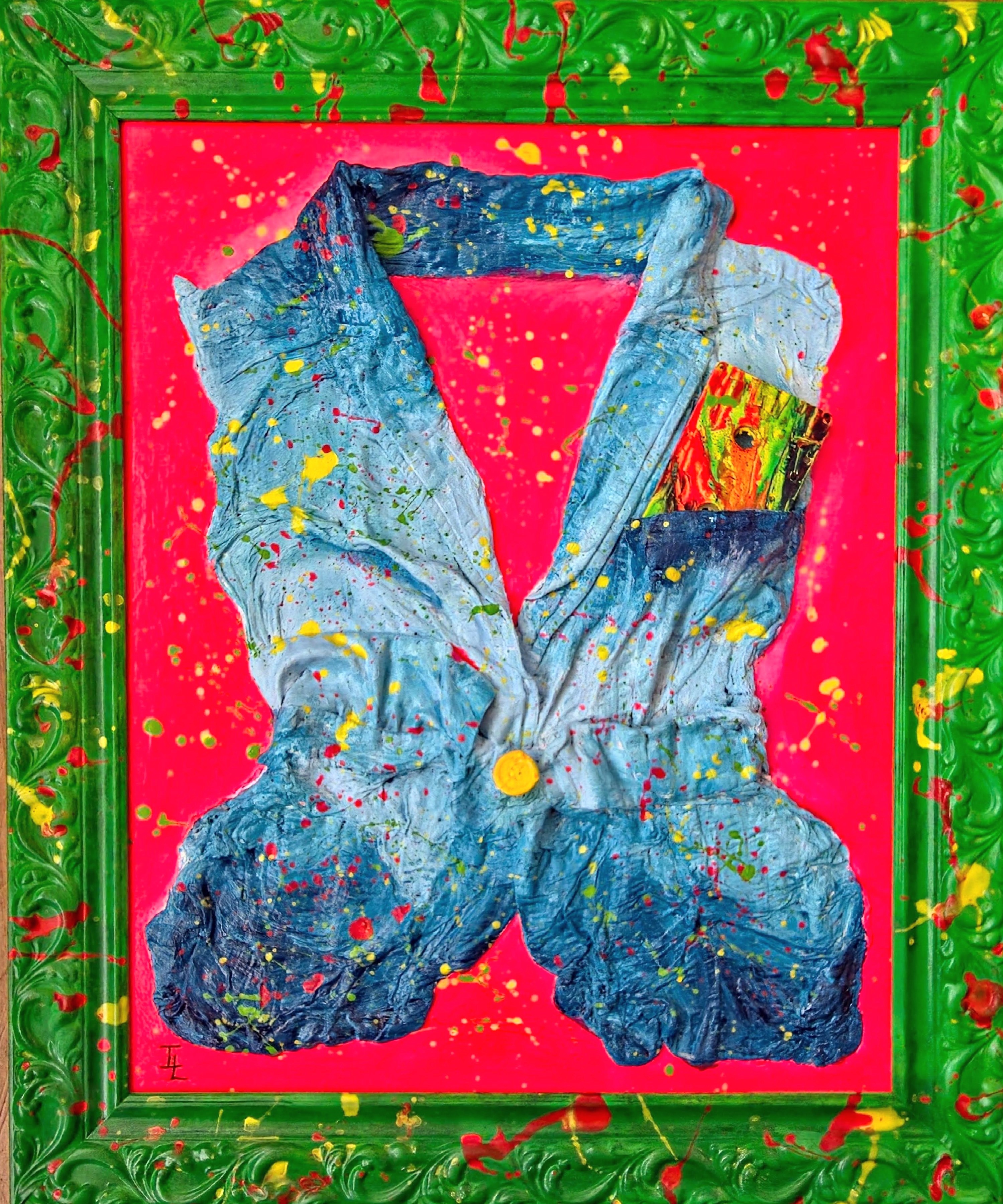 Denim on Fire | Obra Tridimensional en Técnica Mixta y Pop Art