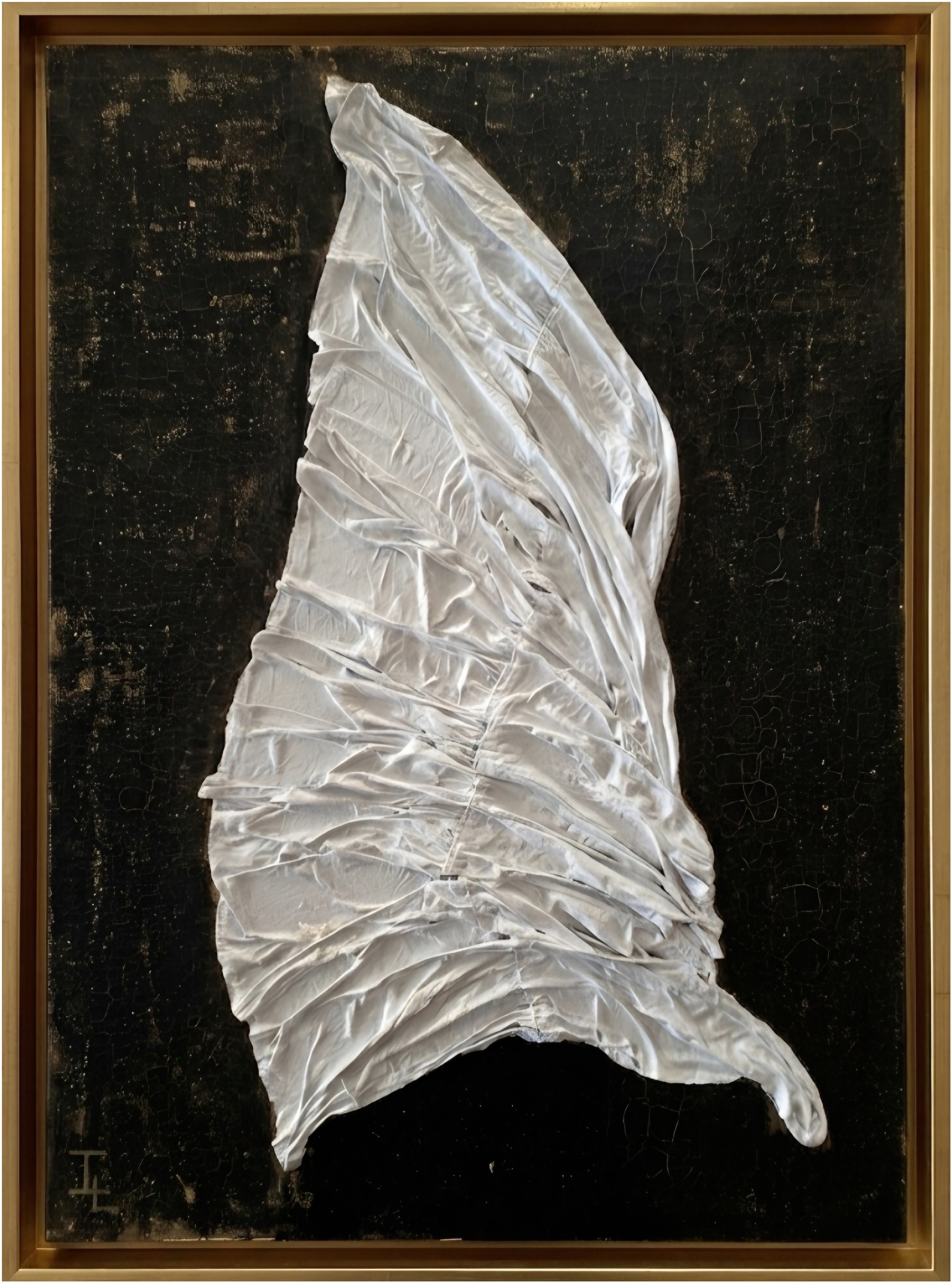 Obra "Ala" | Cuadro en Alto Relieve Blanco y Negro – Madeleine Selman